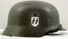Waffen SS M35 double decal re-issued combat helmet 
