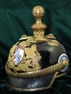 Imperial Bavarian Artillery General's spiked helmet with enameled wappen crest