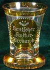 Amber drinking glass Deutscher Kultur Verband and dated 1936