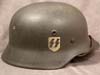Waffen SS M40 single decal combat helmet by Quist stamped DN