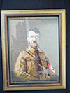 Framed needlepoint portrait of Adolf Hitler