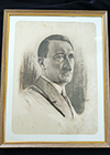 Framed period lithograph portrait of Adolf Hitler
